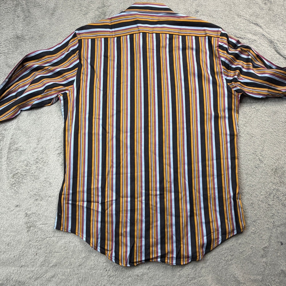 Johnny Fly Mens Multi Color Vertical Stripe Cotton Long Sleeve Shirt Medium - Picture 10 of 10